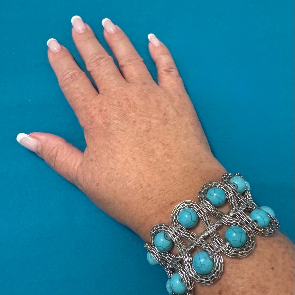 Silver and Turquoise Beaded Bracelet
*6 for $20 - Picture 3 of 3